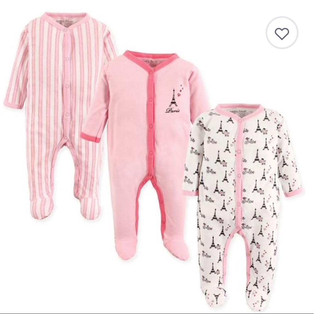 •Pink ‘Paris’ Footie Set